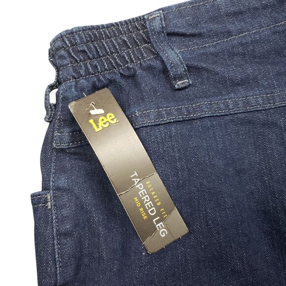 Lee Tapered Leg Jeans Womens Plus 24W Mid Rise Relaxed Fit Dark Wash - Picture 7 of 10